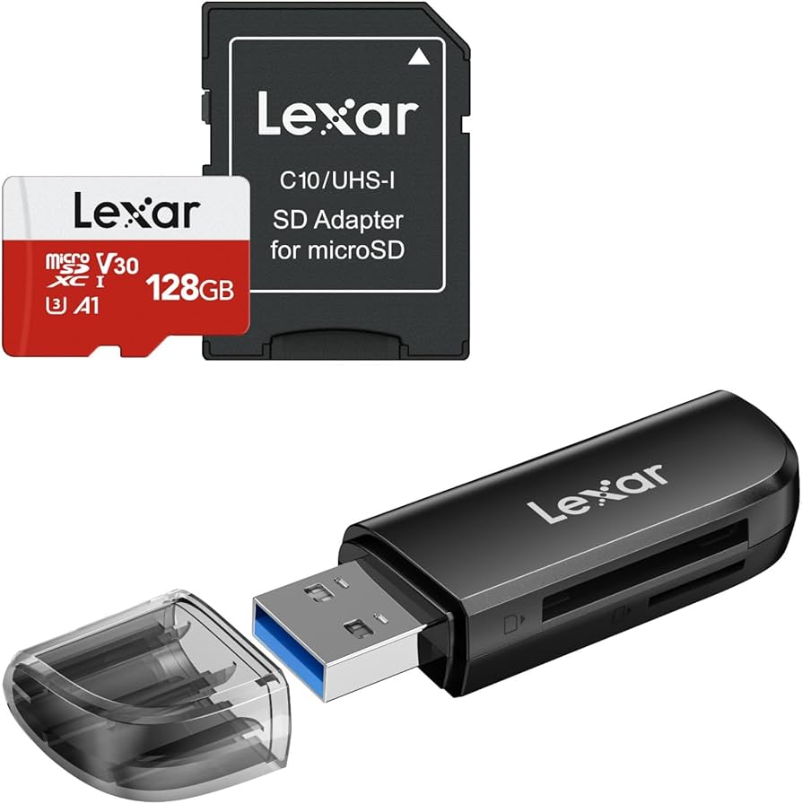 LEXAR MICROSD 128GB WITH SD CARD READER
