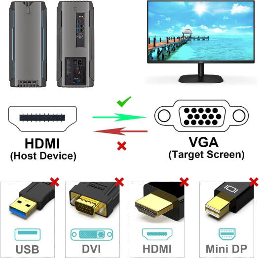 HDMI TO VGA ADAPTER CABLE 1.8 MTR