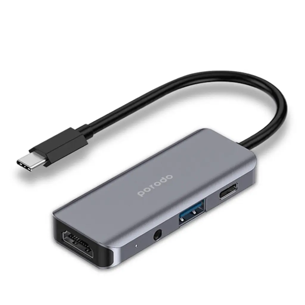 PORODO 4IN1 HDMI 4K USB-C MULTI PORT HUB