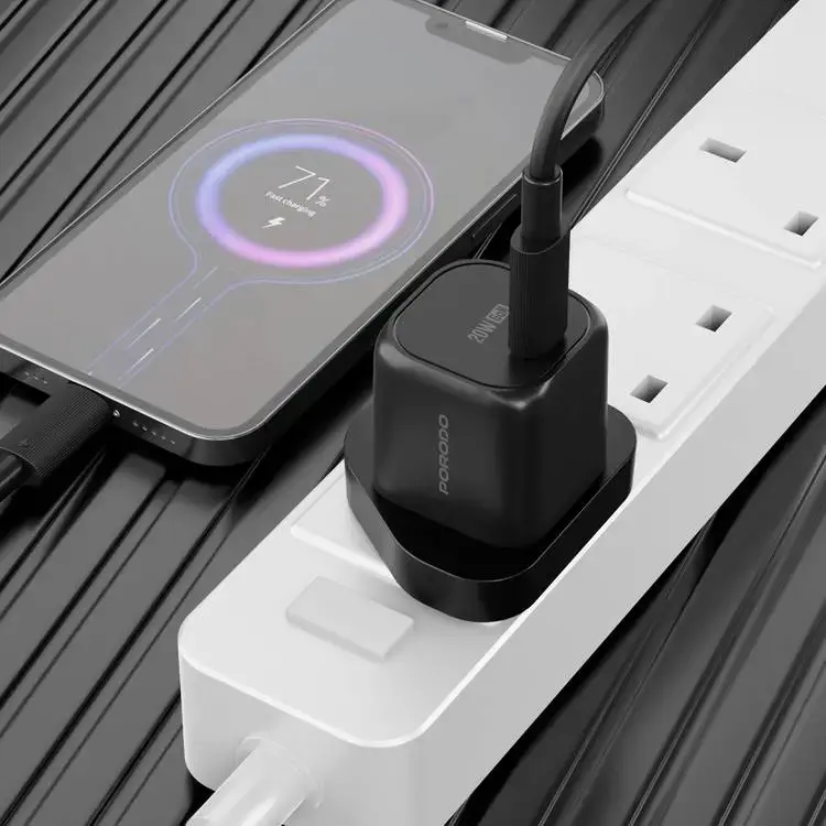 PORODO USB-C WALL CHARGER 20W WITH TYPE-C CABLE