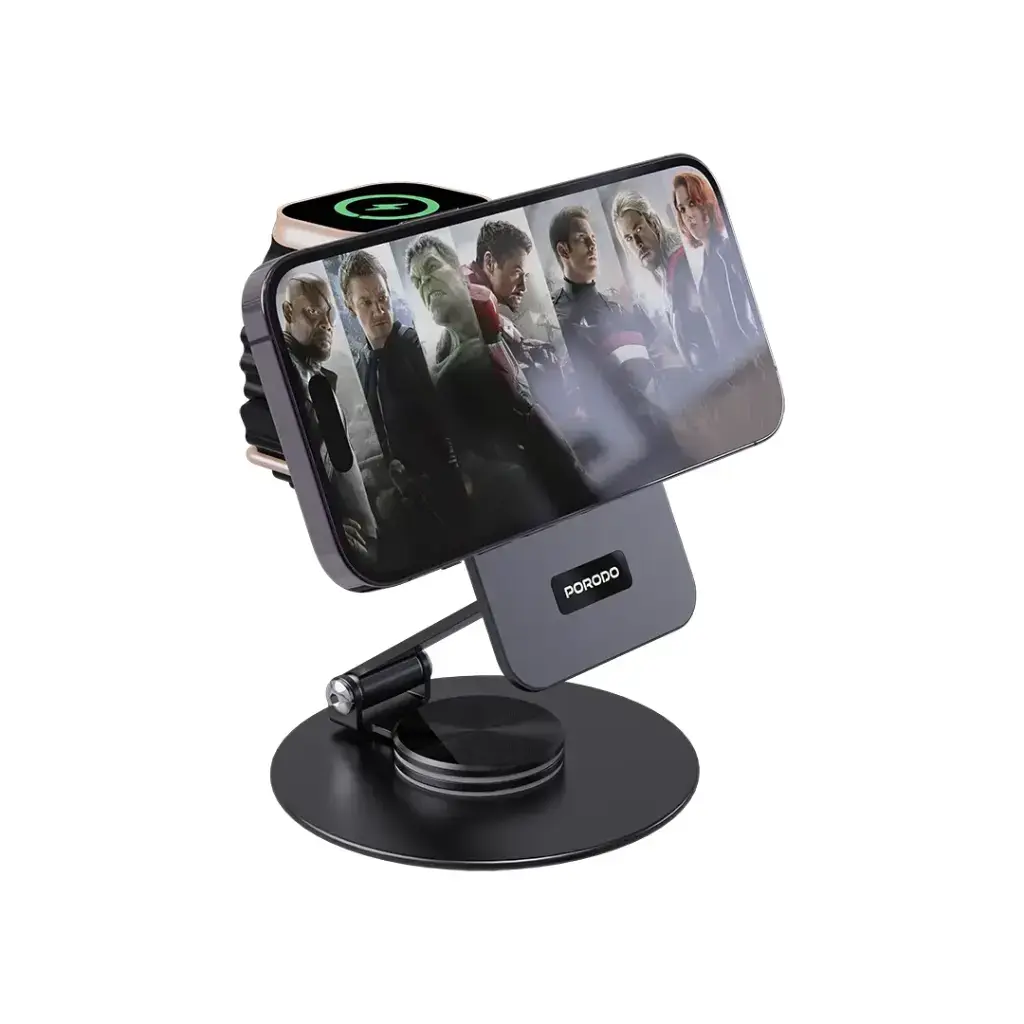 PORODO WIRELESS CHARGING ROTATING STAND