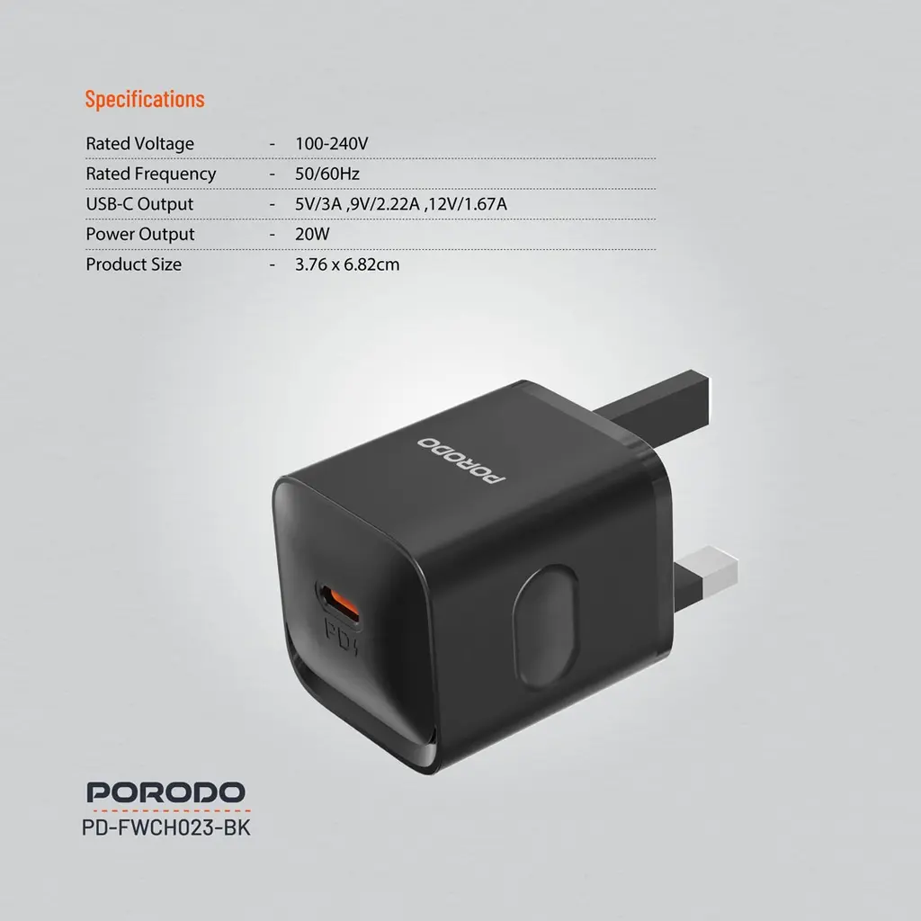 PORDO USB-C POWER DELIVERY WALL CHARGER
