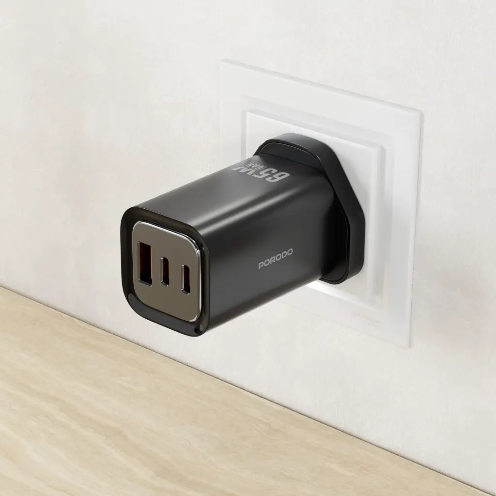 PORODO 65W TRIPLE OUTPUT QUICK CHAEGER