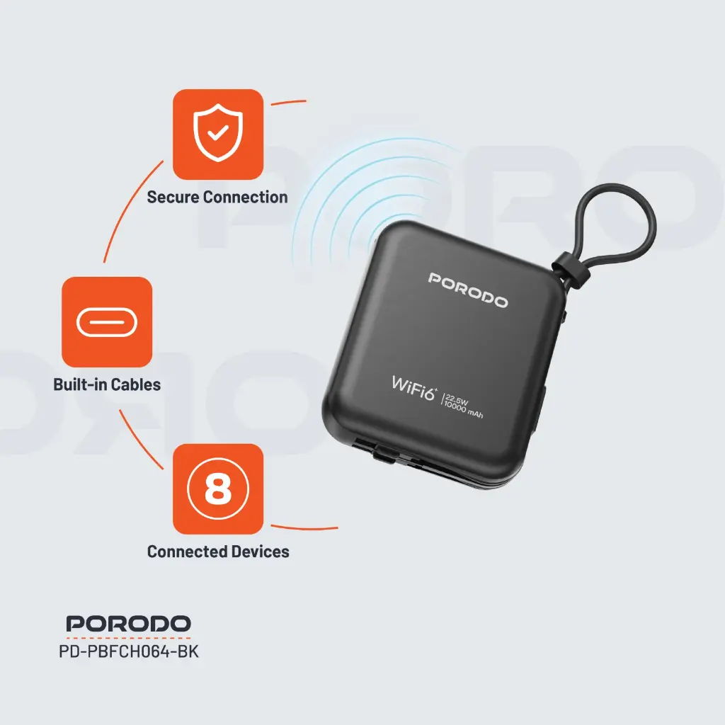 PORODO 4G LTE WIFI 6 POCKET ROUTER PB064