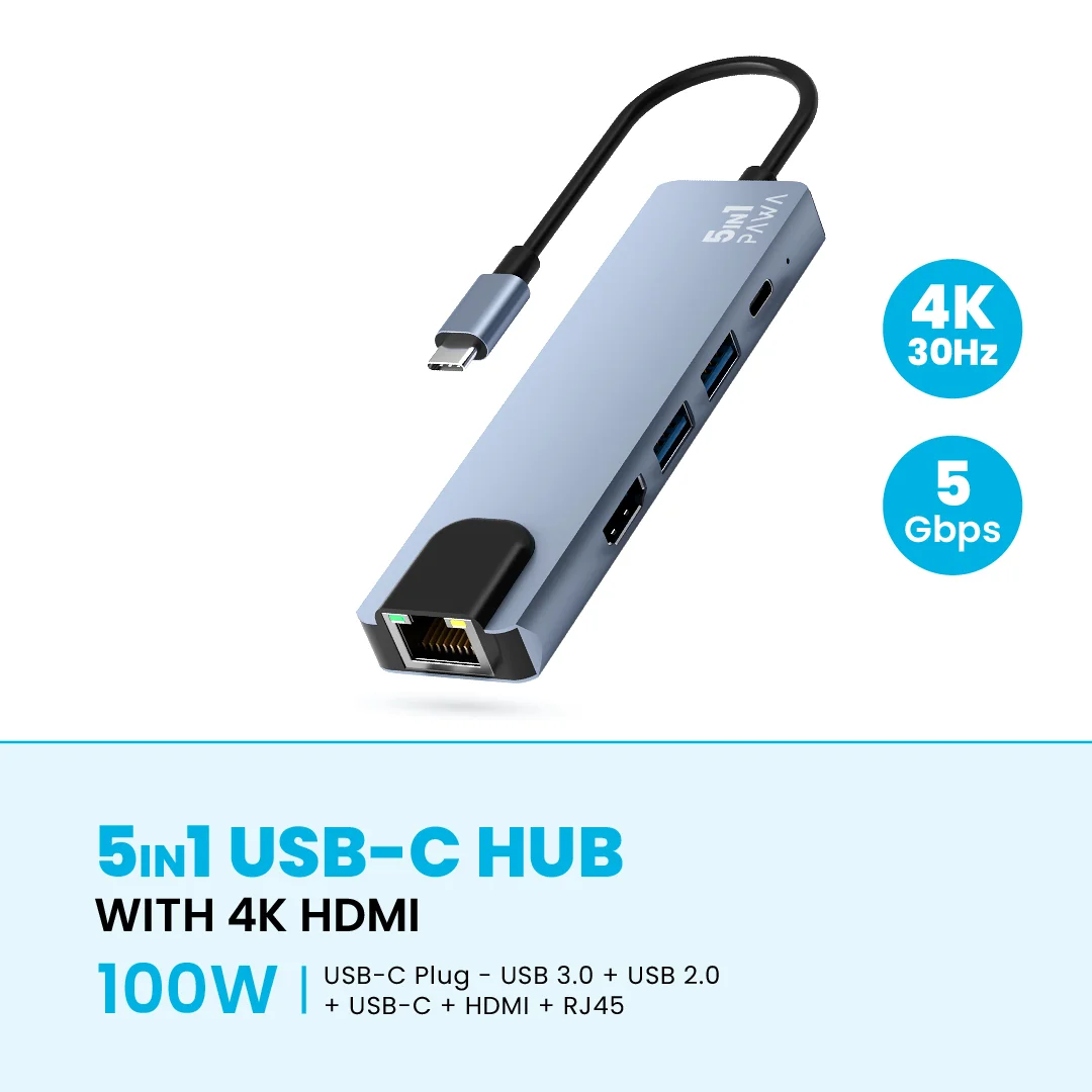 PAWA 5IN1 USB-C HUB WITH 4K HDTV