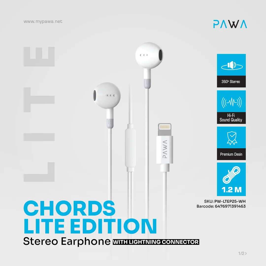 PAWA CHORDS LITE EDITION LIGHTNING EARPHONE