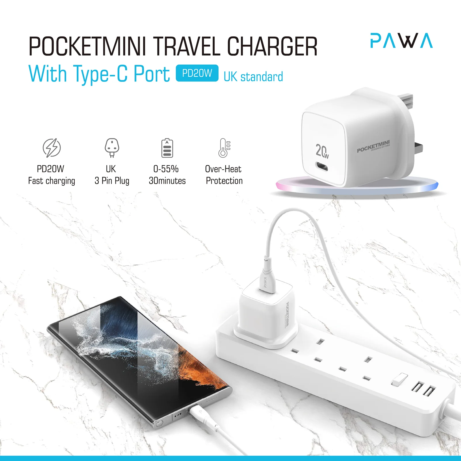 PAWA POCKETMINI TRAVEL CHARGER TYPE-C