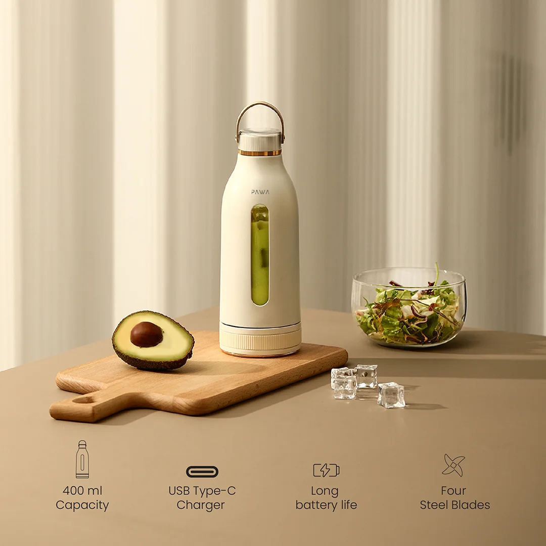 pawa fusion portable blender 400ml 80w white