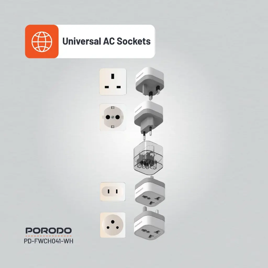 PORODO 150+ CONTRIES UNIVERSAL AC ADAPTER