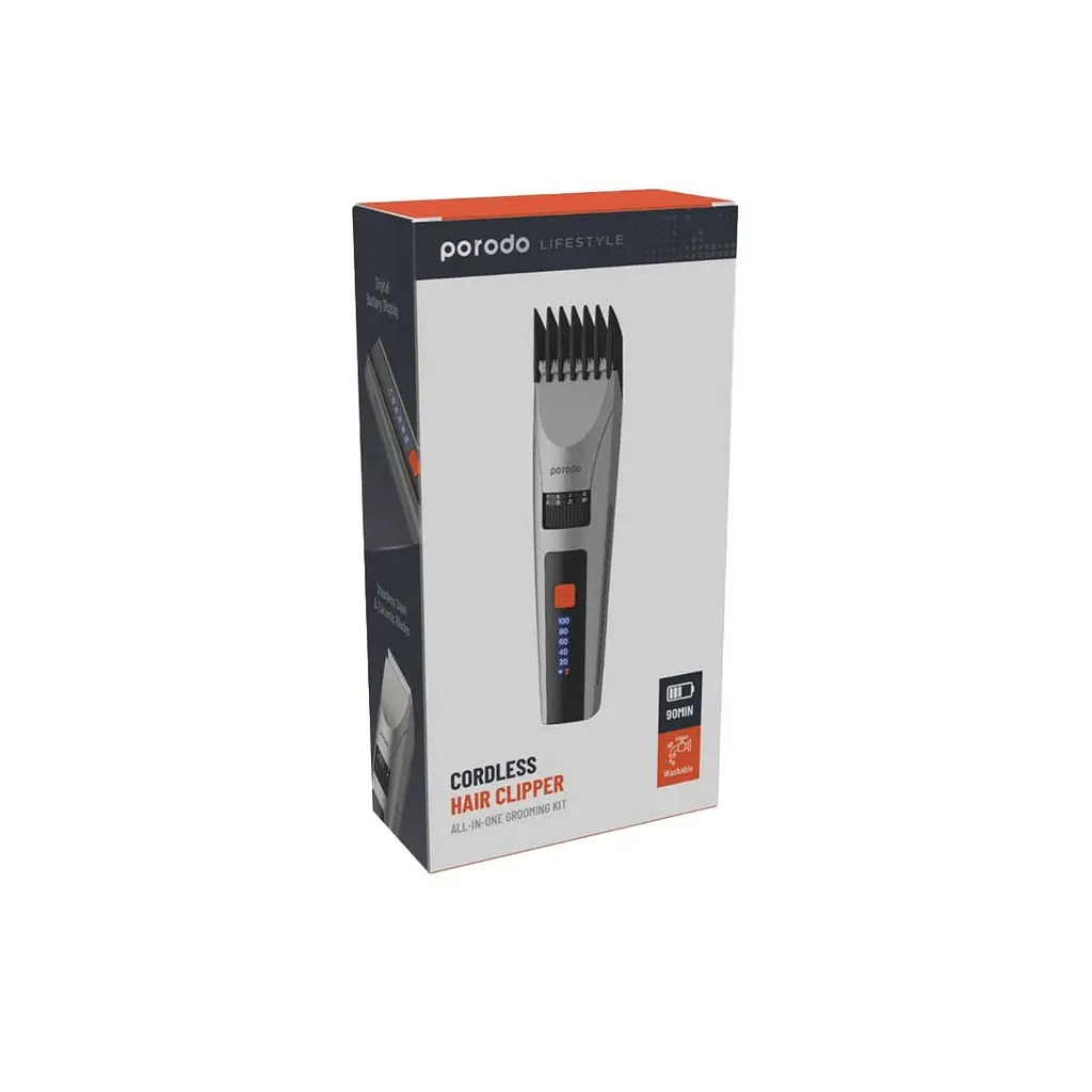 PORODO LIFESTYLE CORDLESS HAIR CLIPPER WITH ALL-IN-ONE GROOMING KIT