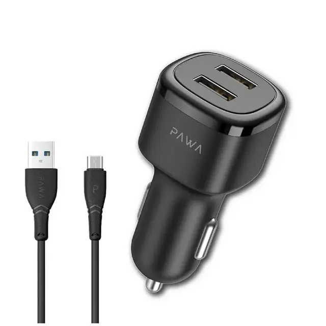 PAWA SOLID CAR CHARGER DUAL PORT TYPE C
