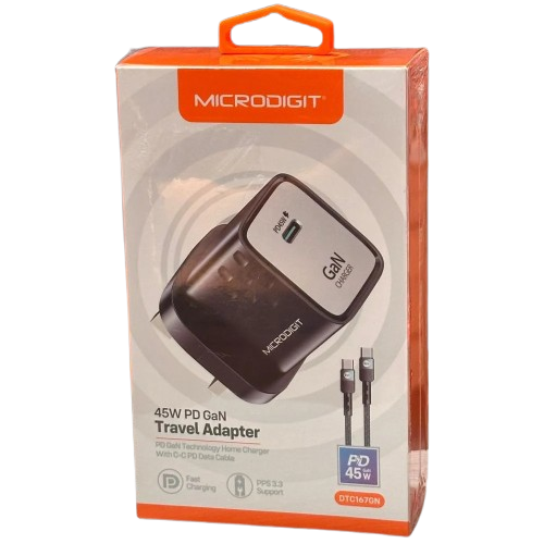 MICRODIGIT 45W PD GAN TRAVEL ADAPTER