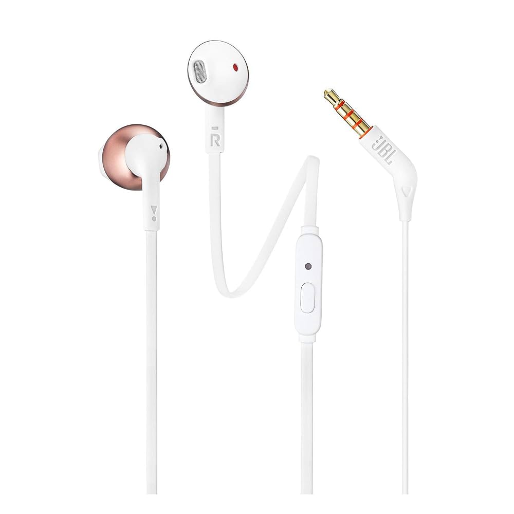 JBL T205 IN EAR HEADPHONES ROSE GOLD 3.5MM