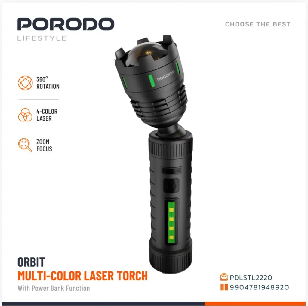 PORODO ORBIT MULTI-COLOUR LASER TORCH