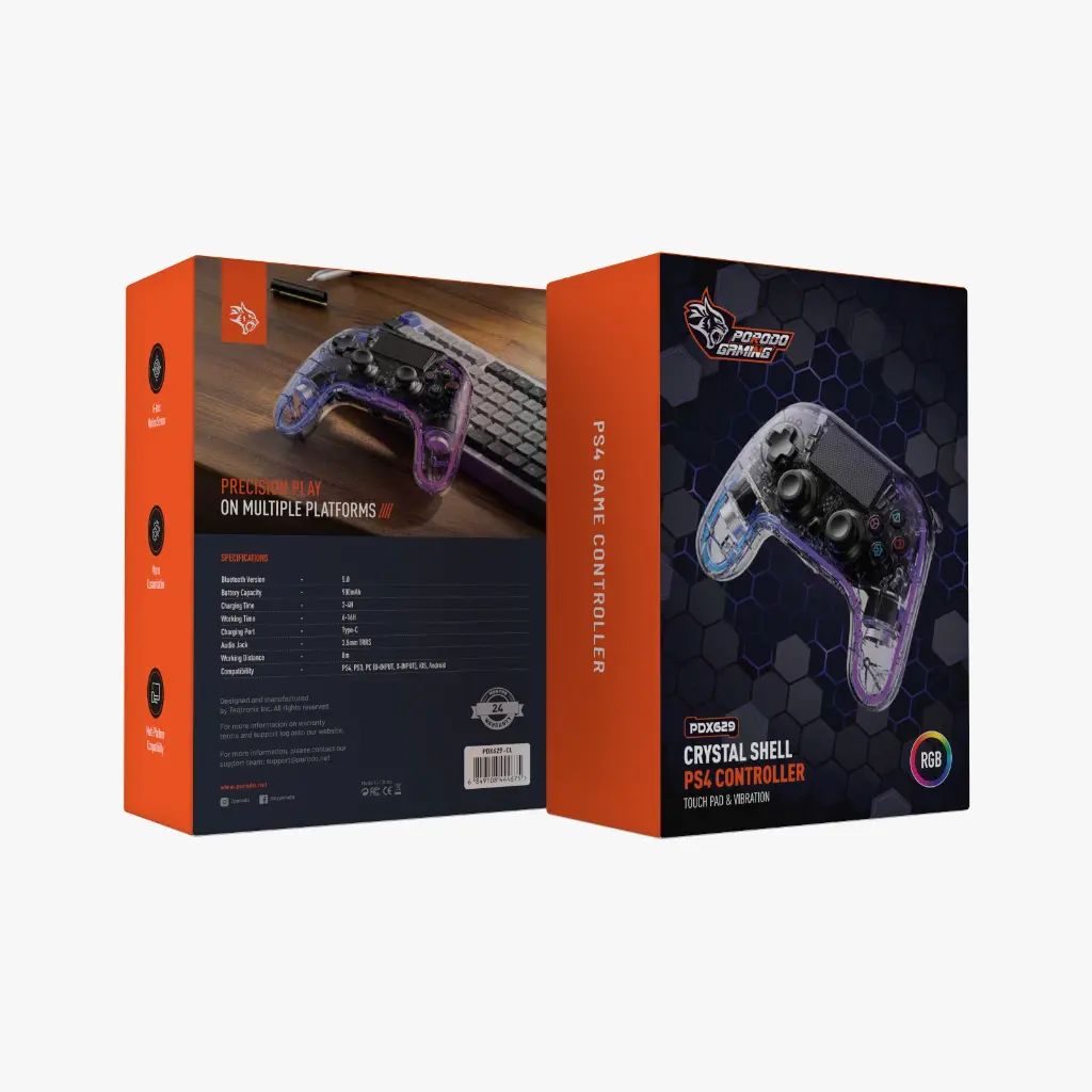 PORODO CRYSTEL SHELL PS4 CONTROLLER