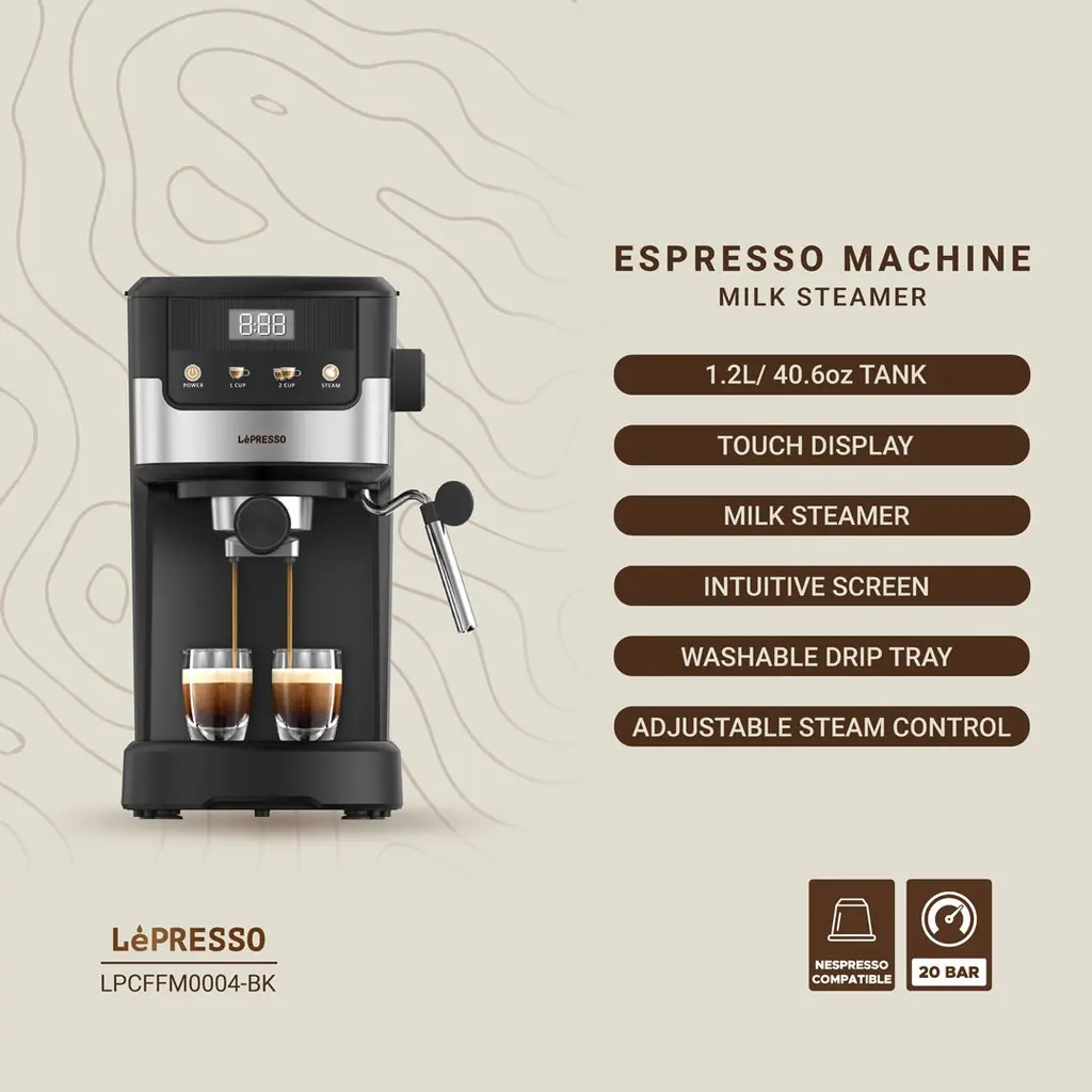 LEPRESSO SUPREMA ESPRESSO MACHINE BLACK