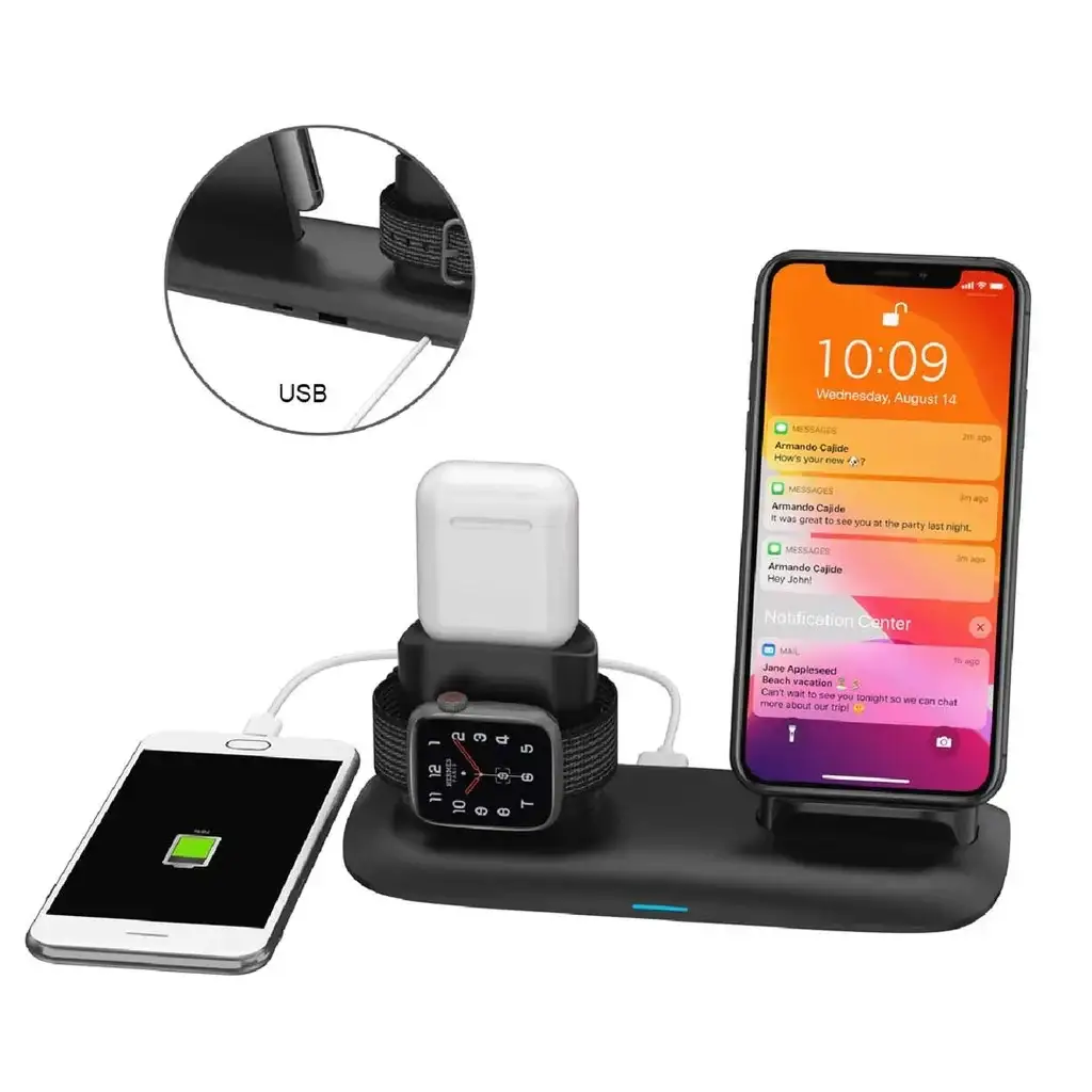 PORODO 4IN1 CHARGING STATION 7.5W WIRELESS CHARGER