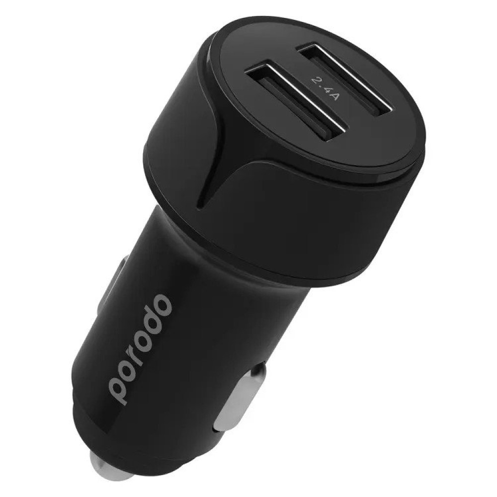 PORODO BLUE DUAL USB CAR CHARGER ADAPTER