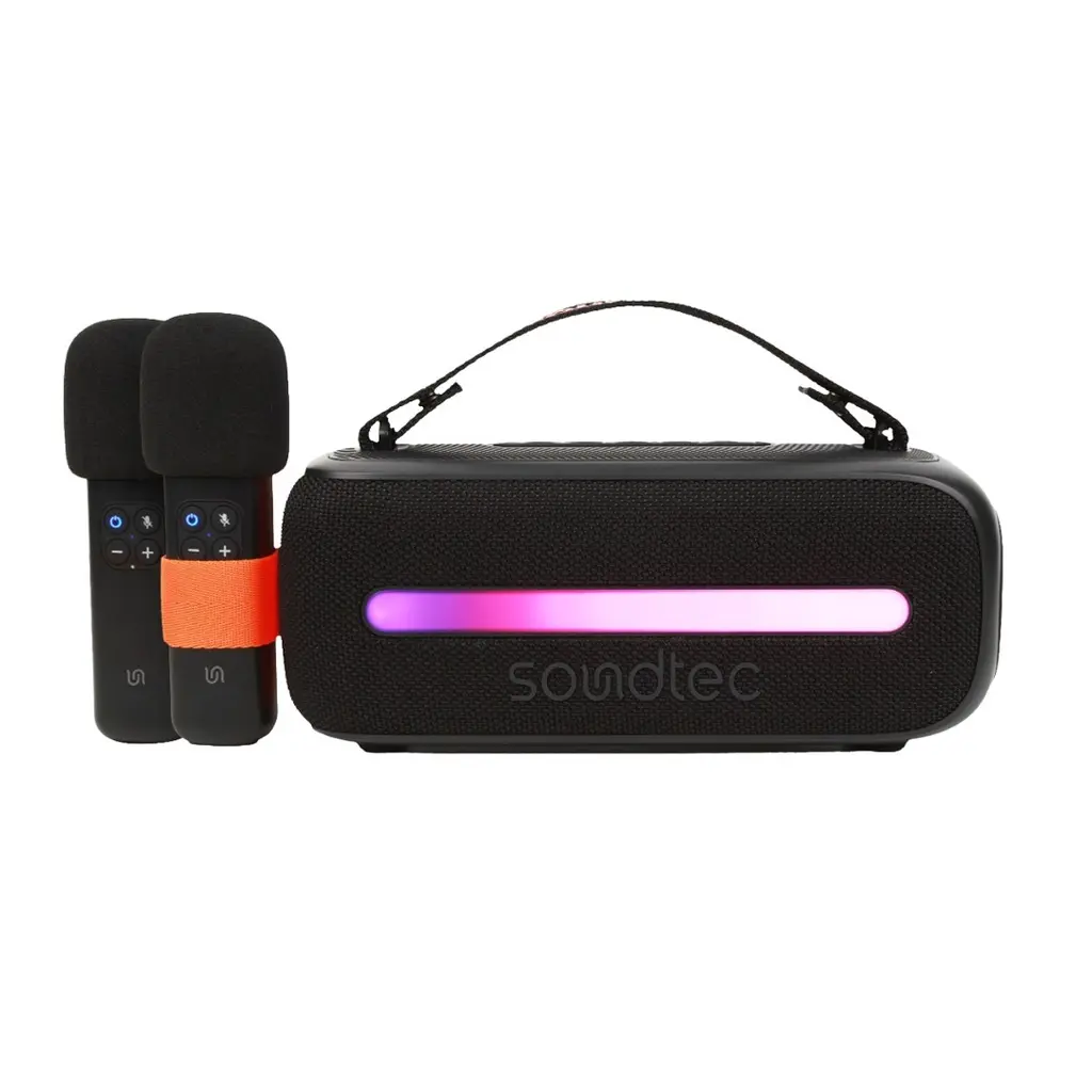 PORODO SOUNDTEC 14W SPEAKER WITH DUAL WIRELESS MICROPHONE